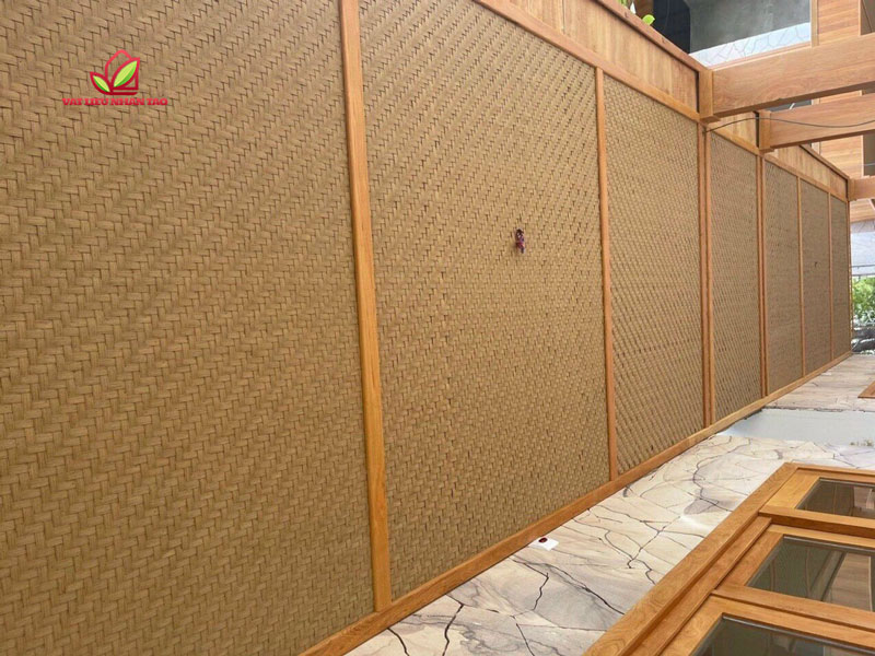 Real project using artificial bamboo matting for construction